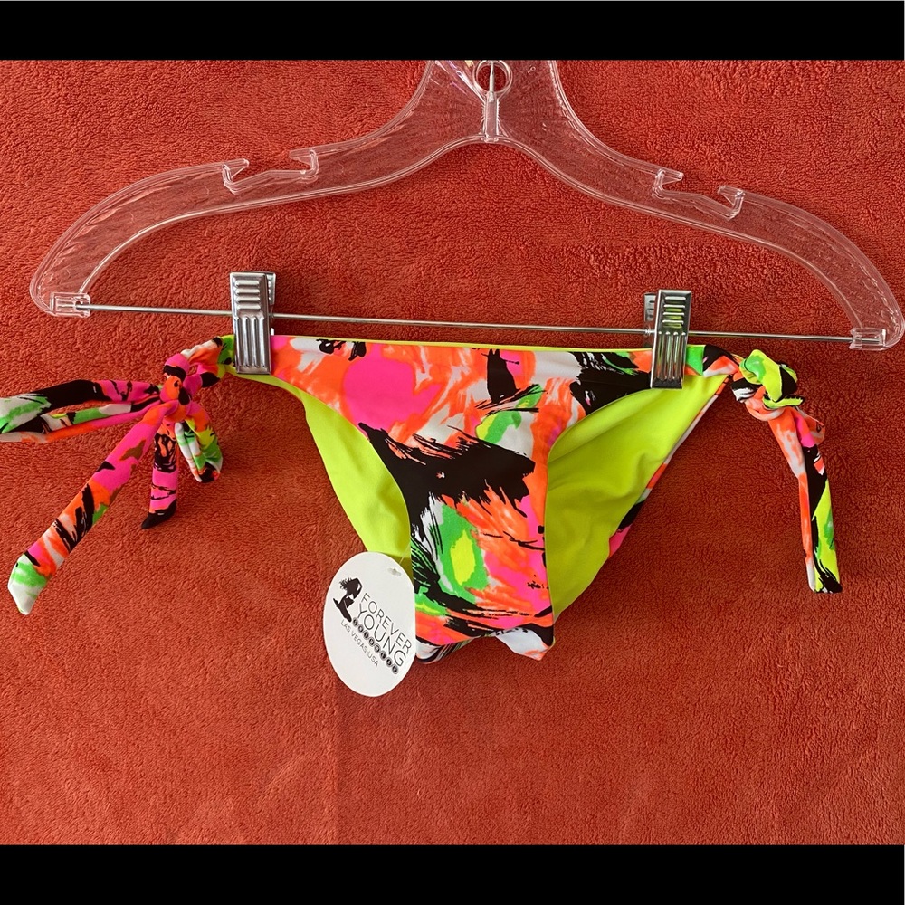 Forever Young, multicolored neon swim bottoms size small